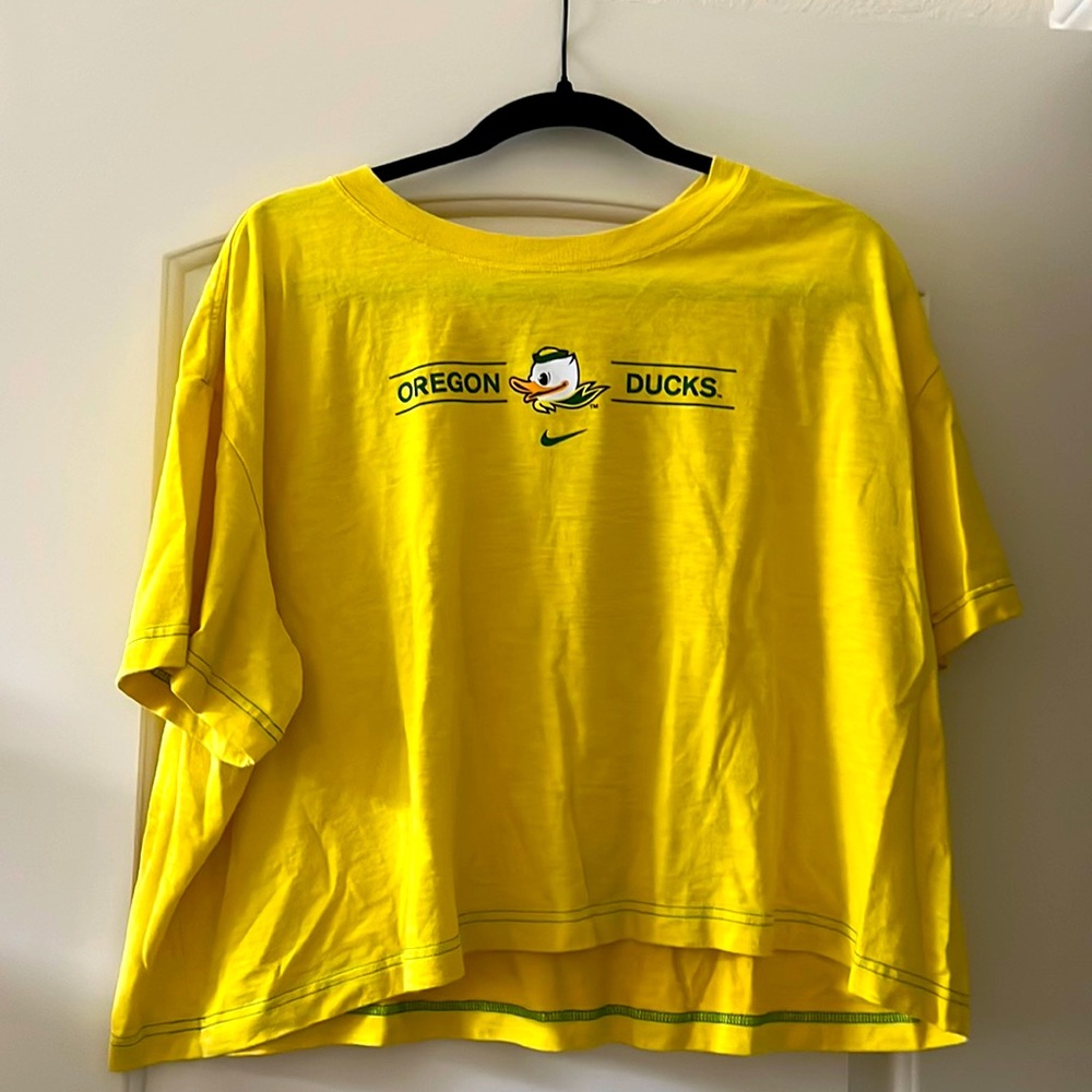 Nike Dri-Fit Yellow Oregon Ducks Crop Top XXL
